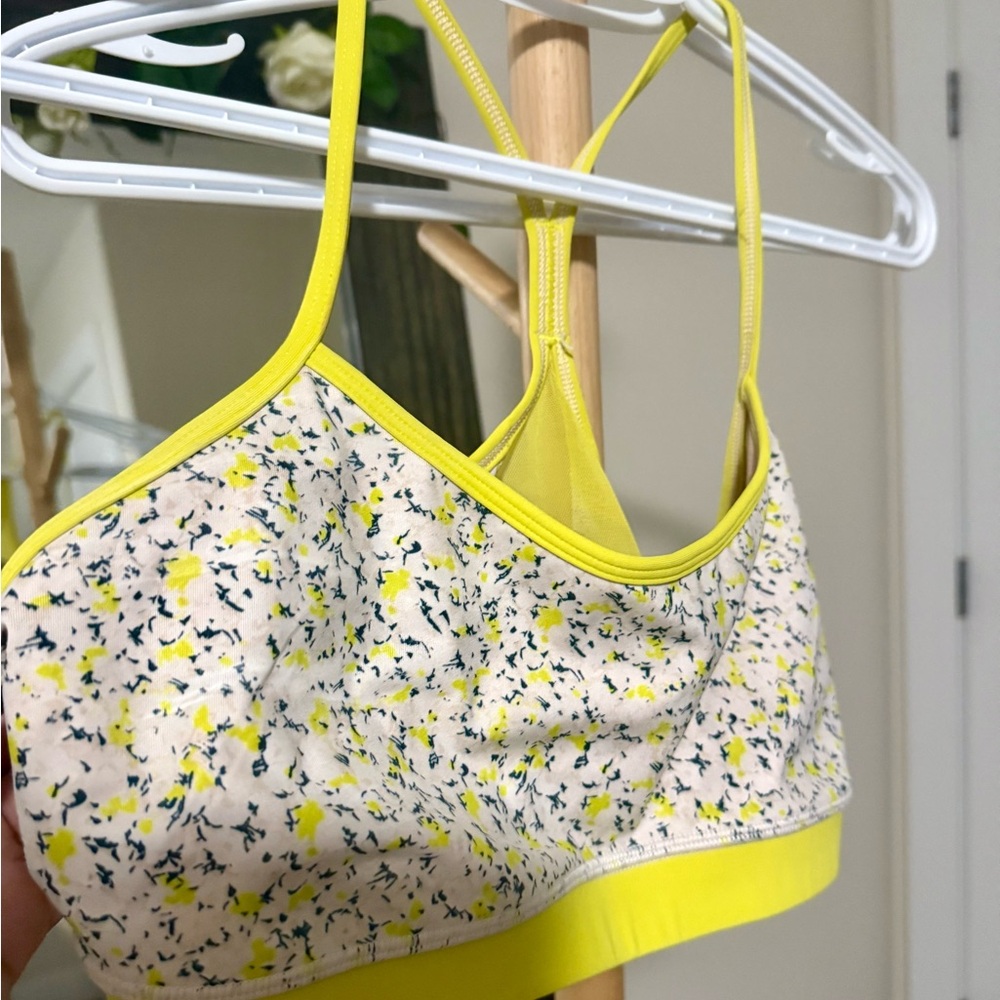 Lululemon Athletica Yellow Floral Sports Bra